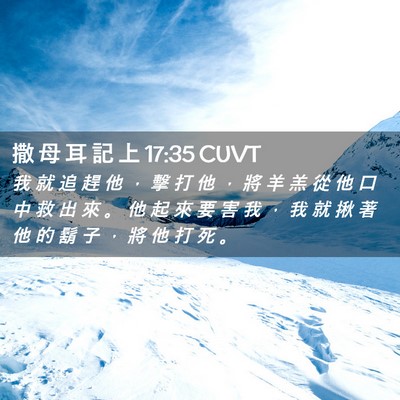 Picture 02 - 撒 母 耳 記 上 17:35 CUVT - 我 就 追 趕 他 ， 擊 打 他 ， 將 羊 - Bible Verse Picture