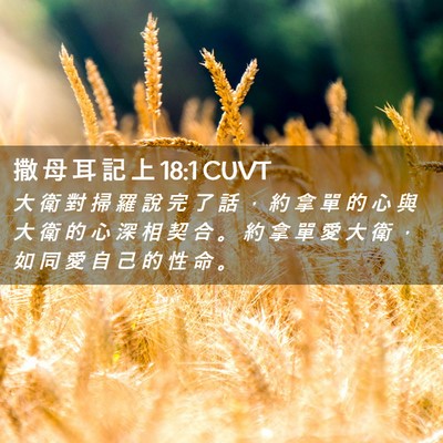Picture 02 - 撒 母 耳 記 上 18:1 CUVT - 大 衛 對 掃 羅 說 完 了 話 ， 約 拿 - Bible Verse Picture