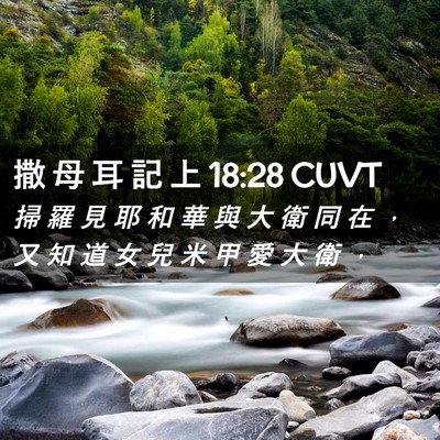Picture 02 - 撒 母 耳 記 上 18:28 CUVT - 掃 羅 見 耶 和 華 與 大 衛 同 在 ， - Bible Verse Picture