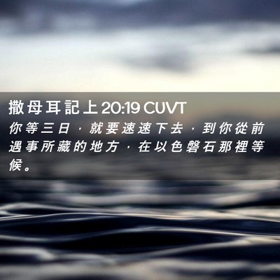Picture 02 - 撒 母 耳 記 上 20:19 CUVT - 你 等 三 日 ， 就 要 速 速 下 去 ， - Bible Verse Picture