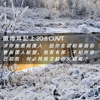 Picture 02 - 撒 母 耳 記 上 20:8 CUVT - 求 你 施 恩 與 僕 人 ， 因 你 在 耶 - Bible Verse Picture