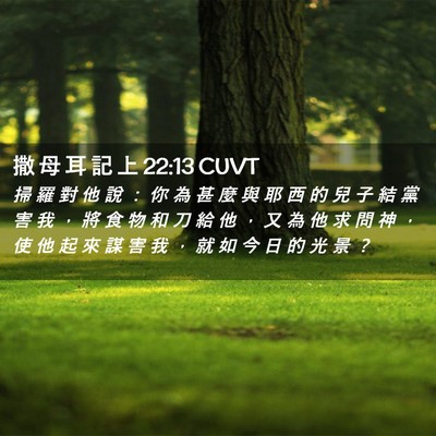 Picture 02 - 撒 母 耳 記 上 22:13 CUVT - 掃 羅 對 他 說 ： 你 為 甚 麼 與 耶 - Bible Verse Picture