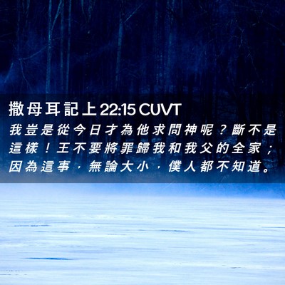 Picture 02 - 撒 母 耳 記 上 22:15 CUVT - 我 豈 是 從 今 日 才 為 他 求 問 神 - Bible Verse Picture
