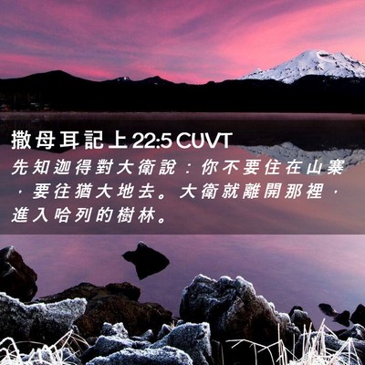 Picture 02 - 撒 母 耳 記 上 22:5 CUVT - 先 知 迦 得 對 大 衛 說 ： 你 不 要 - Bible Verse Picture