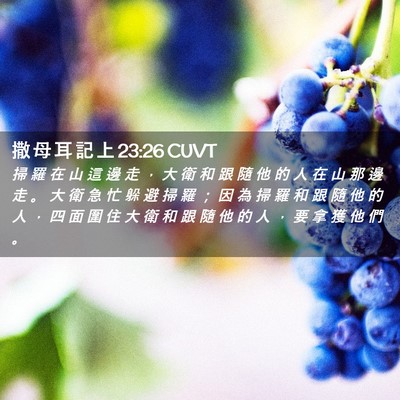 Picture 02 - 撒 母 耳 記 上 23:26 CUVT - 掃 羅 在 山 這 邊 走 ， 大 衛 和 跟 - Bible Verse Picture