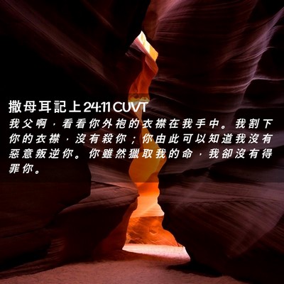 Picture 02 - 撒 母 耳 記 上 24:11 CUVT - 我 父 啊 ， 看 看 你 外 袍 的 衣 襟 - Bible Verse Picture