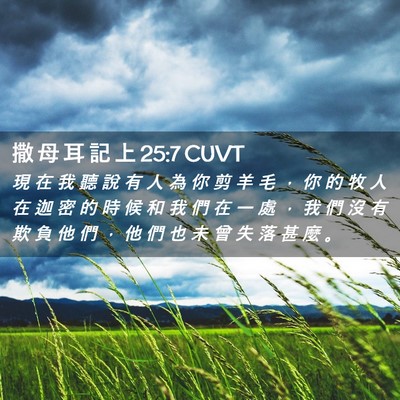 Picture 02 - 撒 母 耳 記 上 25:7 CUVT - 現 在 我 聽 說 有 人 為 你 剪 羊 毛 - Bible Verse Picture