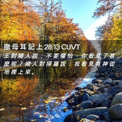 Picture 02 - 撒 母 耳 記 上 28:13 CUVT - 王 對 婦 人 說 ： 不 要 懼 怕 ， 你 - Bible Verse Picture