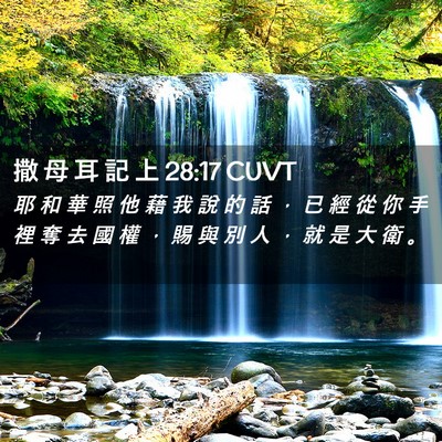 Picture 02 - 撒 母 耳 記 上 28:17 CUVT - 耶 和 華 照 他 藉 我 說 的 話 ， 已 - Bible Verse Picture