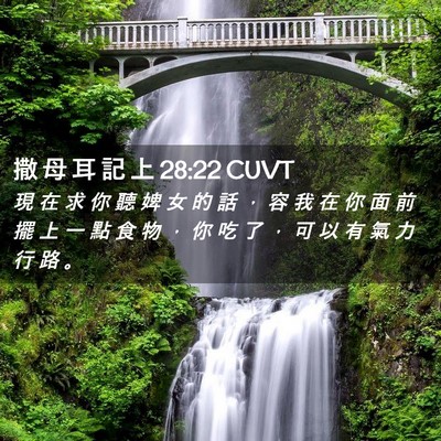 Picture 02 - 撒 母 耳 記 上 28:22 CUVT - 現 在 求 你 聽 婢 女 的 話 ， 容 我 - Bible Verse Picture