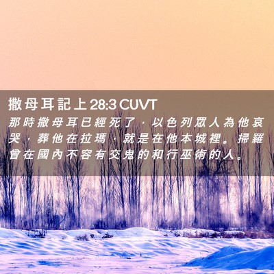Picture 02 - 撒 母 耳 記 上 28:3 CUVT - 那 時 撒 母 耳 已 經 死 了 ， 以 色 - Bible Verse Picture
