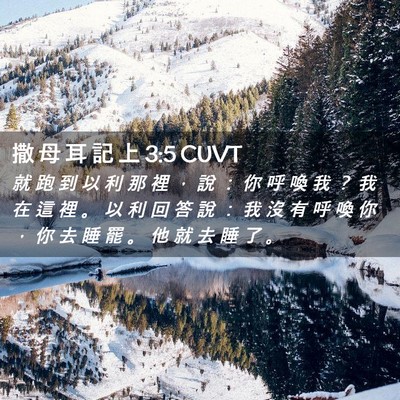 Picture 02 - 撒 母 耳 記 上 3:5 CUVT - 就 跑 到 以 利 那 裡 ， 說 ： 你 呼 - Bible Verse Picture