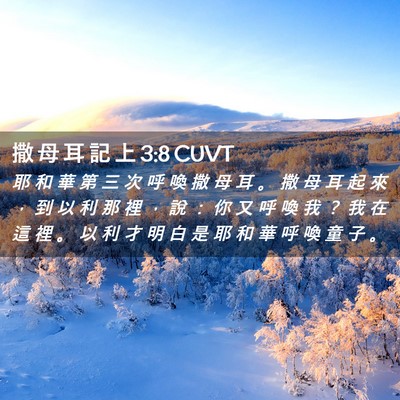 Picture 02 - 撒 母 耳 記 上 3:8 CUVT - 耶 和 華 第 三 次 呼 喚 撒 母 耳 。 - Bible Verse Picture