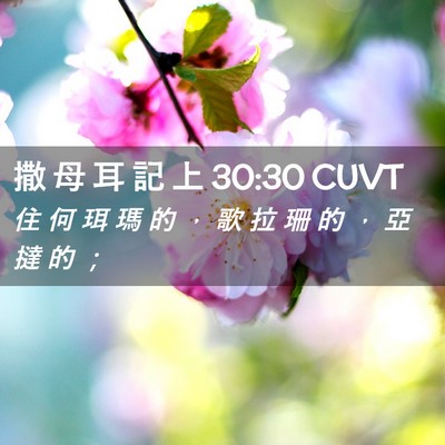 Picture 02 - 撒 母 耳 記 上 30:30 CUVT - 住 何 珥 瑪 的 ， 歌 拉 珊 的 ， 亞 - Bible Verse Picture