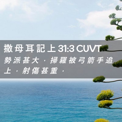 Picture 02 - 撒 母 耳 記 上 31:3 CUVT - 勢 派 甚 大 ， 掃 羅 被 弓 箭 手 追 - Bible Verse Picture