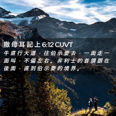Picture 02 - 撒 母 耳 記 上 6:12 CUVT - 牛 直 行 大 道 ， 往 伯 示 麥 去 ， - Bible Verse Picture