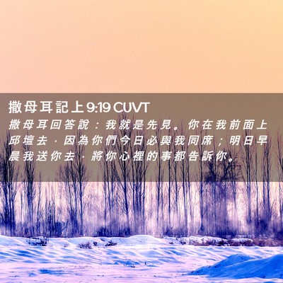 Picture 02 - 撒 母 耳 記 上 9:19 CUVT - 撒 母 耳 回 答 說 ： 我 就 是 先 見 - Bible Verse Picture