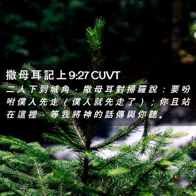 Picture 02 - 撒 母 耳 記 上 9:27 CUVT - 二 人 下 到 城 角 ， 撒 母 耳 對 掃 - Bible Verse Picture