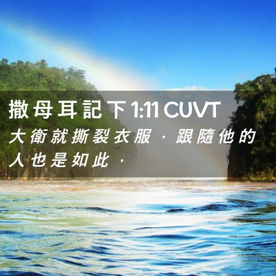 Picture 02 - 撒 母 耳 記 下 1:11 CUVT - 大 衛 就 撕 裂 衣 服 ， 跟 隨 他 的 - Bible Verse Picture