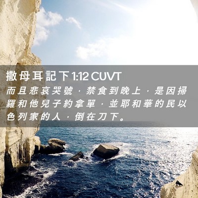Picture 02 - 撒 母 耳 記 下 1:12 CUVT - 而 且 悲 哀 哭 號 ， 禁 食 到 晚 上 - Bible Verse Picture