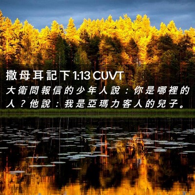 Picture 02 - 撒 母 耳 記 下 1:13 CUVT - 大 衛 問 報 信 的 少 年 人 說 ： 你 - Bible Verse Picture