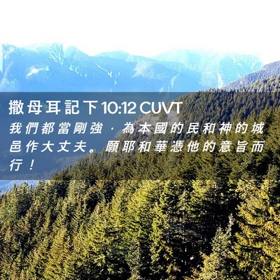 Picture 02 - 撒 母 耳 記 下 10:12 CUVT - 我 們 都 當 剛 強 ， 為 本 國 的 民 - Bible Verse Picture