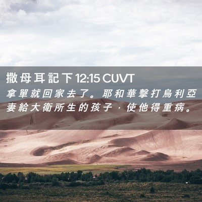 Picture 02 - 撒 母 耳 記 下 12:15 CUVT - 拿 單 就 回 家 去 了 。 耶 和 華 擊 - Bible Verse Picture