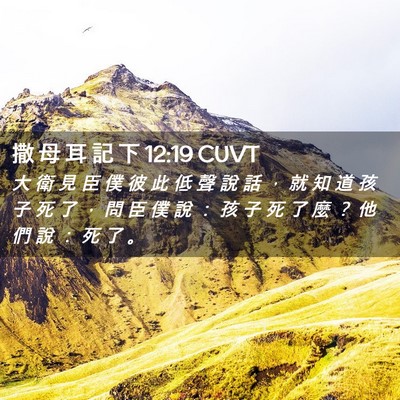 Picture 02 - 撒 母 耳 記 下 12:19 CUVT - 大 衛 見 臣 僕 彼 此 低 聲 說 話 ， - Bible Verse Picture