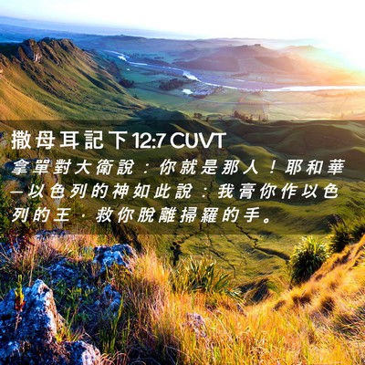 Picture 02 - 撒 母 耳 記 下 12:7 CUVT - 拿 單 對 大 衛 說 ： 你 就 是 那 人 - Bible Verse Picture