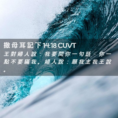 Picture 02 - 撒 母 耳 記 下 14:18 CUVT - 王 對 婦 人 說 ： 我 要 問 你 一 句 - Bible Verse Picture