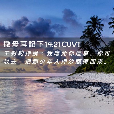 Picture 02 - 撒 母 耳 記 下 14:21 CUVT - 王 對 約 押 說 ： 我 應 允 你 這 事 - Bible Verse Picture