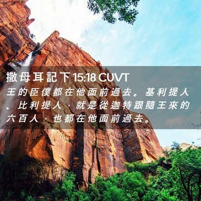 Picture 02 - 撒 母 耳 記 下 15:18 CUVT - 王 的 臣 僕 都 在 他 面 前 過 去 。 - Bible Verse Picture