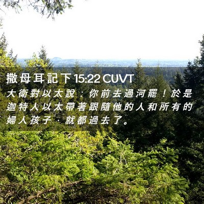 Picture 02 - 撒 母 耳 記 下 15:22 CUVT - 大 衛 對 以 太 說 ： 你 前 去 過 河 - Bible Verse Picture