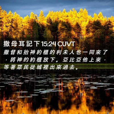 Picture 02 - 撒 母 耳 記 下 15:24 CUVT - 撒 督 和 抬 神 約 櫃 的 利 未 人 也 - Bible Verse Picture