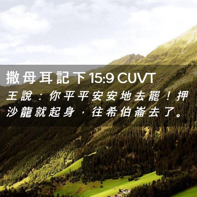 Picture 02 - 撒 母 耳 記 下 15:9 CUVT - 王 說 ： 你 平 平 安 安 地 去 罷 ！ - Bible Verse Picture