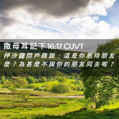 Picture 02 - 撒 母 耳 記 下 16:17 CUVT - 押 沙 龍 問 戶 篩 說 ： 這 是 你 恩 - Bible Verse Picture