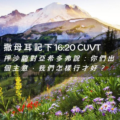 Picture 02 - 撒 母 耳 記 下 16:20 CUVT - 押 沙 龍 對 亞 希 多 弗 說 ： 你 們 - Bible Verse Picture
