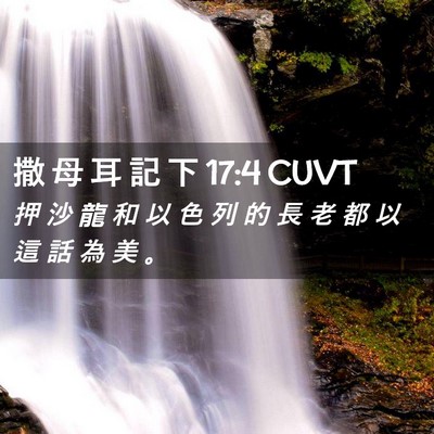 Picture 02 - 撒 母 耳 記 下 17:4 CUVT - 押 沙 龍 和 以 色 列 的 長 老 都 以 - Bible Verse Picture