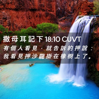 Picture 02 - 撒 母 耳 記 下 18:10 CUVT - 有 個 人 看 見 ， 就 告 訴 約 押 說 - Bible Verse Picture