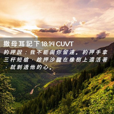 Picture 02 - 撒 母 耳 記 下 18:14 CUVT - 約 押 說 ： 我 不 能 與 你 留 連 。 - Bible Verse Picture