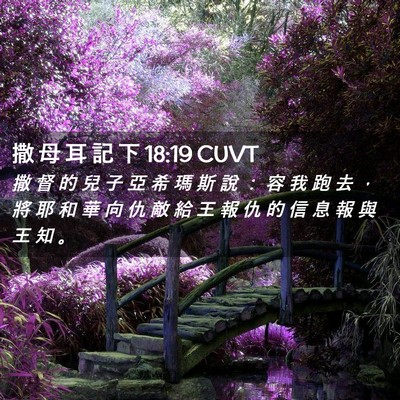 Picture 02 - 撒 母 耳 記 下 18:19 CUVT - 撒 督 的 兒 子 亞 希 瑪 斯 說 ： 容 - Bible Verse Picture