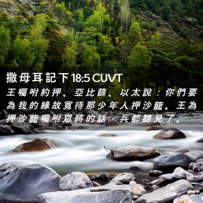 Picture 02 - 撒 母 耳 記 下 18:5 CUVT - 王 囑 咐 約 押 、 亞 比 篩 、 以 太 - Bible Verse Picture