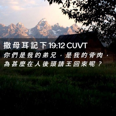 Picture 02 - 撒 母 耳 記 下 19:12 CUVT - 你 們 是 我 的 弟 兄 ， 是 我 的 骨 - Bible Verse Picture