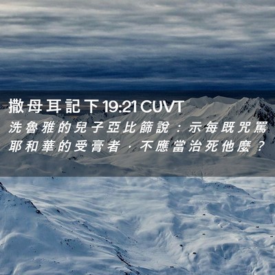 Picture 02 - 撒 母 耳 記 下 19:21 CUVT - 洗 魯 雅 的 兒 子 亞 比 篩 說 ： 示 - Bible Verse Picture