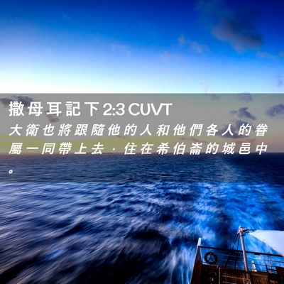 Picture 02 - 撒 母 耳 記 下 2:3 CUVT - 大 衛 也 將 跟 隨 他 的 人 和 他 們 - Bible Verse Picture