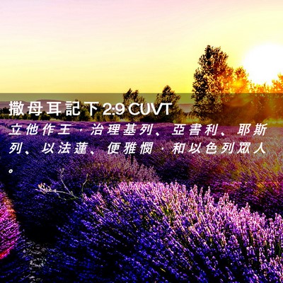 Picture 02 - 撒 母 耳 記 下 2:9 CUVT - 立 他 作 王 ， 治 理 基 列 、 亞 書 - Bible Verse Picture
