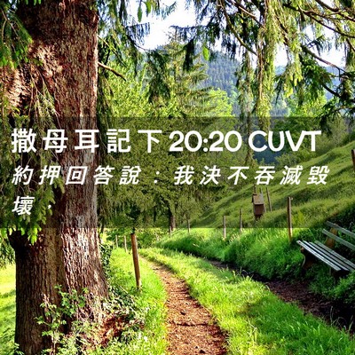 Picture 02 - 撒 母 耳 記 下 20:20 CUVT - 約 押 回 答 說 ： 我 決 不 吞 滅 毀 - Bible Verse Picture