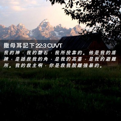 Picture 02 - 撒 母 耳 記 下 22:3 CUVT - 我 的 神 ， 我 的 磐 石 ， 我 所 投 - Bible Verse Picture