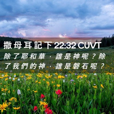 Picture 02 - 撒 母 耳 記 下 22:32 CUVT - 除 了 耶 和 華 ， 誰 是 神 呢 ？ 除 - Bible Verse Picture