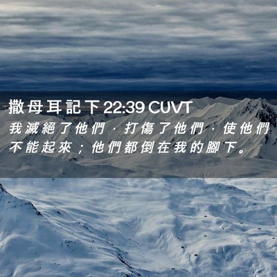 Picture 02 - 撒 母 耳 記 下 22:39 CUVT - 我 滅 絕 了 他 們 ， 打 傷 了 他 們 - Bible Verse Picture